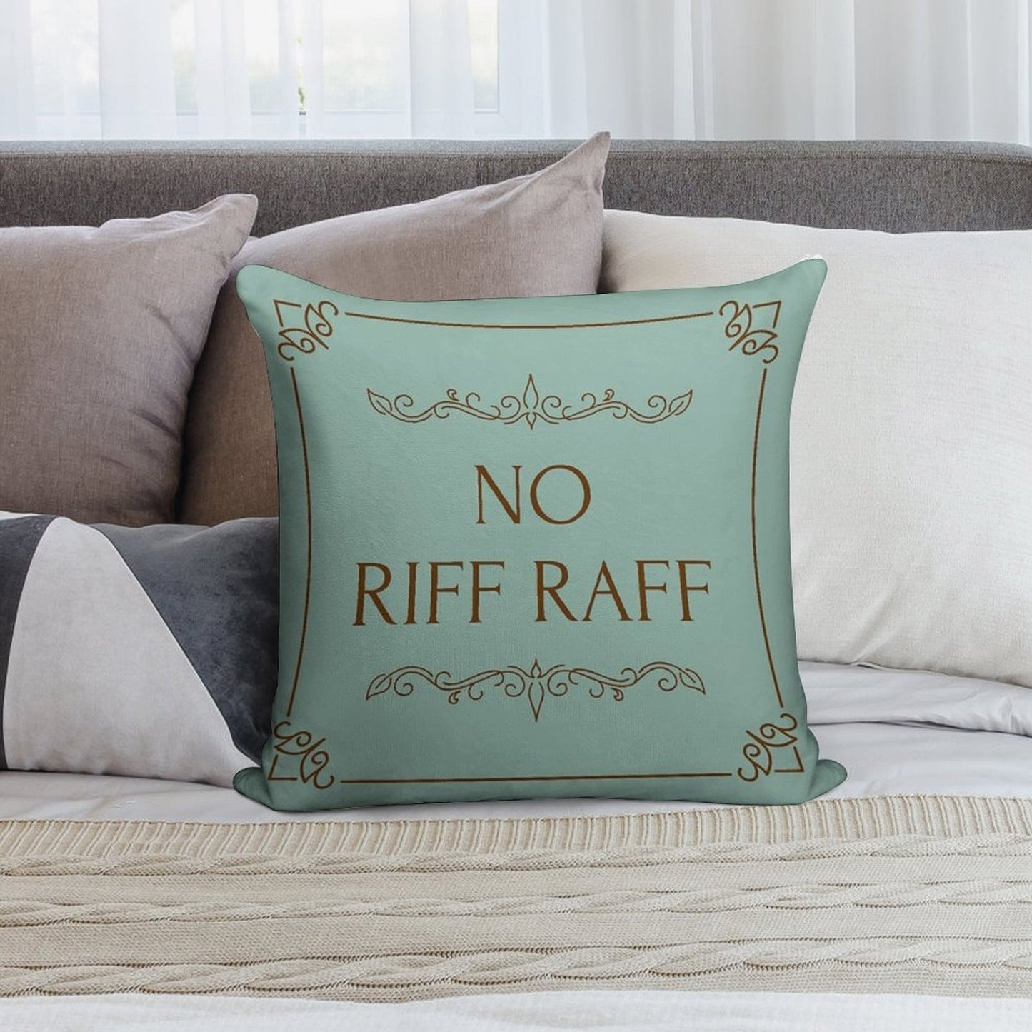 Funny Quote No Riff Raff Soft Luxury Feel Throw Pillow