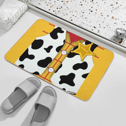 Sheriff Cowboy Cartoon Woody Toy DIY Halloween Costume  Non-Slip Bath Mat