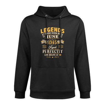 40 Year Old Vintage Made In June 1985 40th Birthday Gift Men Shape Retention Hoodie