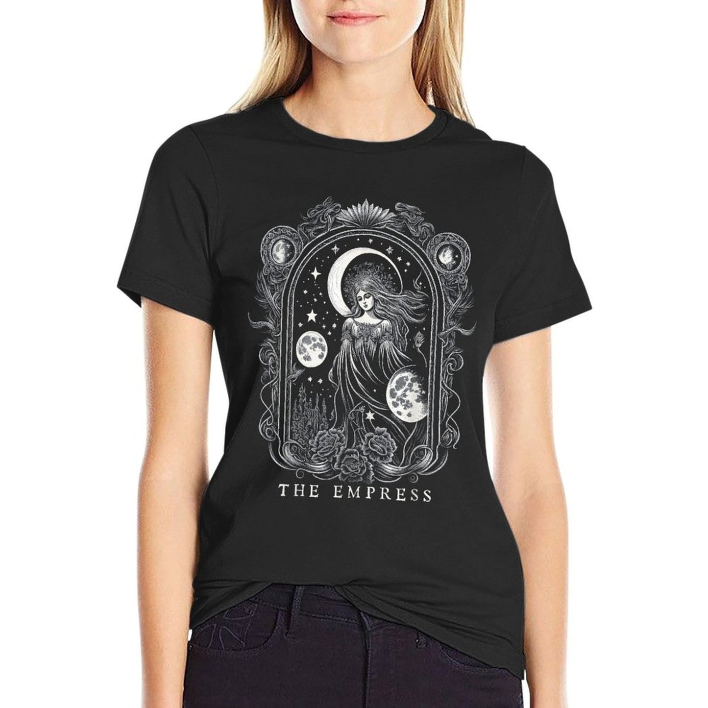 The Empress Tarot Card Goth Emo Occult Graphic Women Girls  Polyester Blend T-Shirt