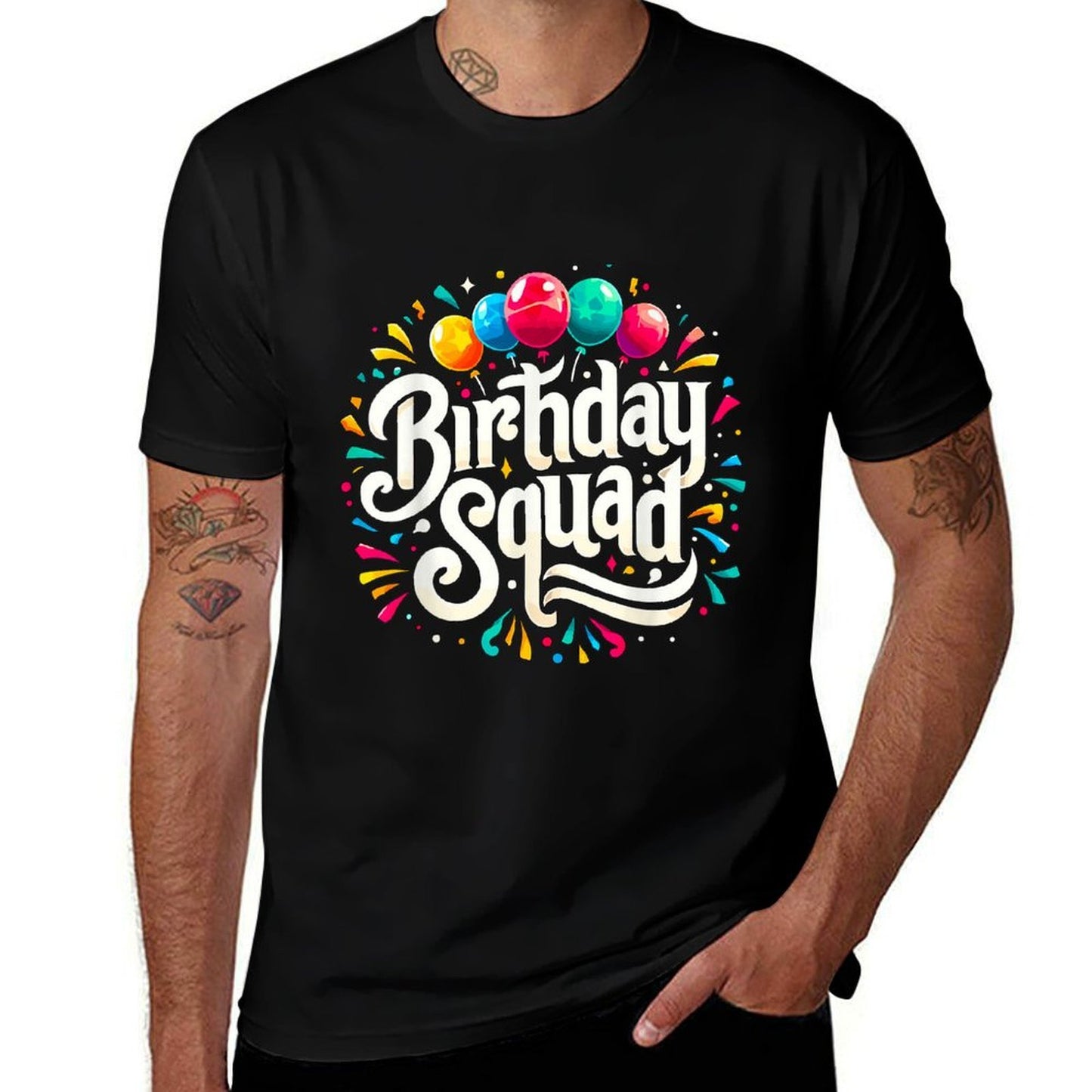 Birthday Squad Birthday Crew Party  Fade-proof Color T-Shirt