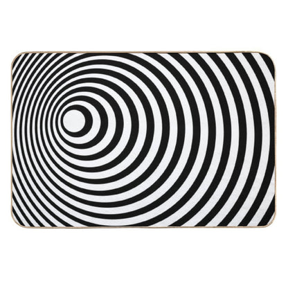 Twilight Zone Tunnel (black on White)  Toxin-Free Bath Mat