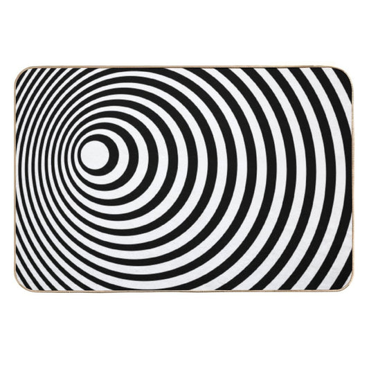 Twilight Zone Tunnel (black on White)  Toxin-Free Bath Mat