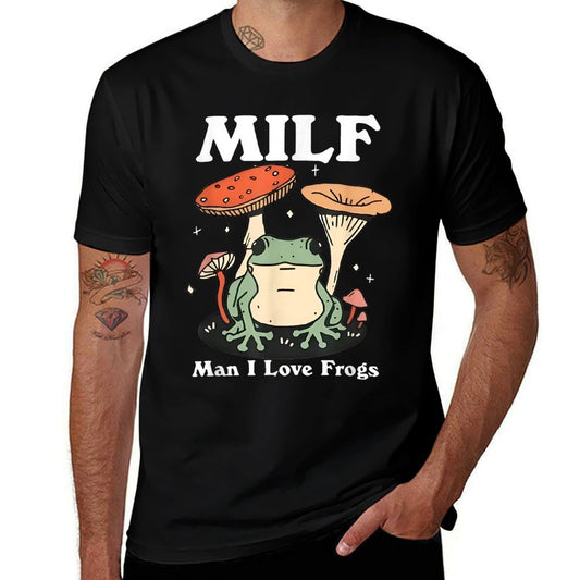 MILF Man I Love Frogs Vintage Retro Frog And Mushroom Funny  Quick-drying T-Shirt