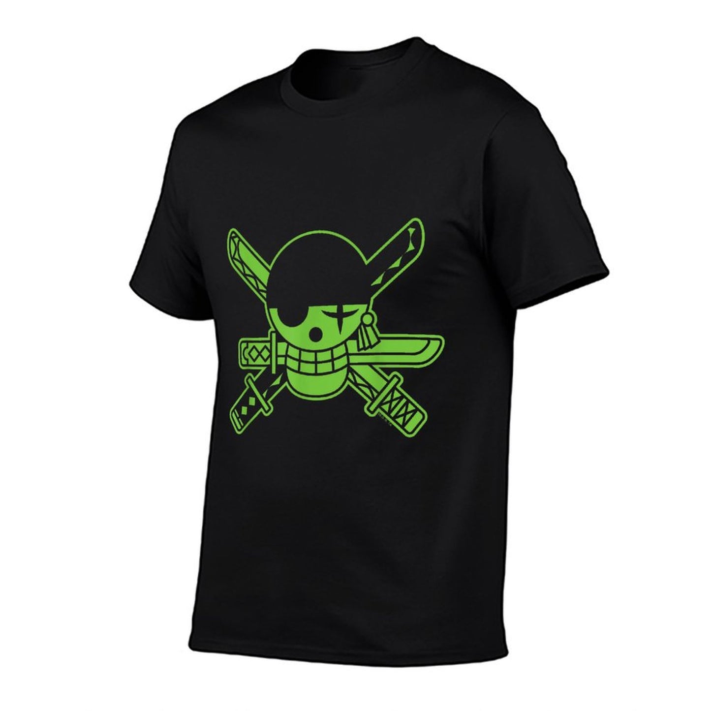 One Piece Anime Green Roronoa Zoro Jolly Roger Polyester Blend T-Shirt