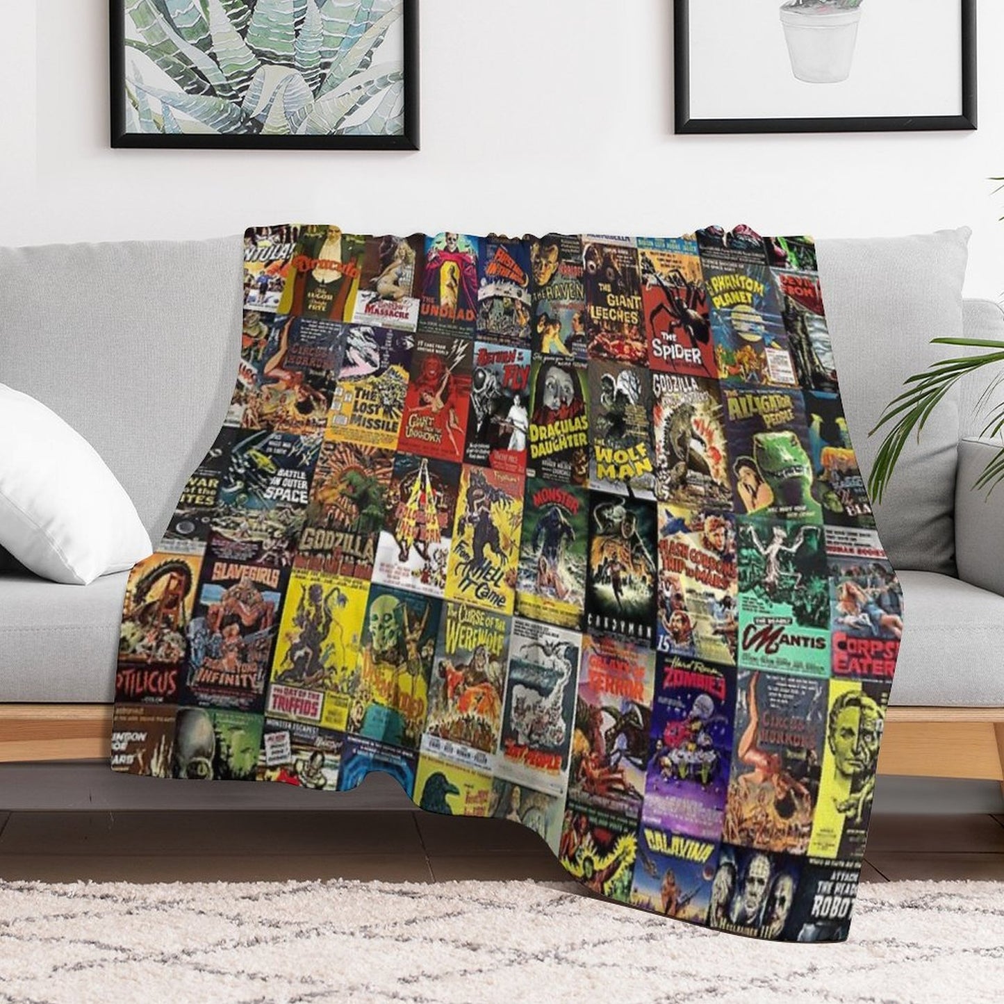 Monster Movie Posters Comfort Throw Blanket