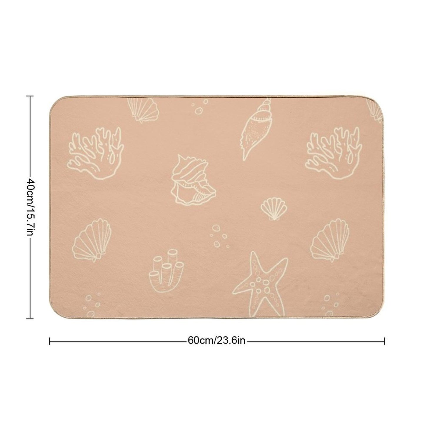 Shells And Corals Pattern  Long-Lasting Bath Mat