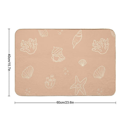 Shells And Corals Pattern  Long-Lasting Bath Mat