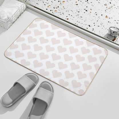 Coral Pink Heart Gingham Warmth  Pet-Safe Bath Mat