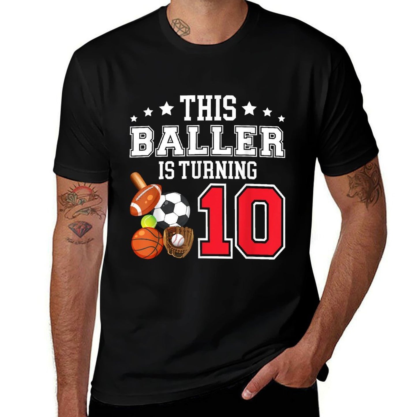 10th Birthday Sports Birthday Theme 10 Year Old Boy  Breathable T-Shirt