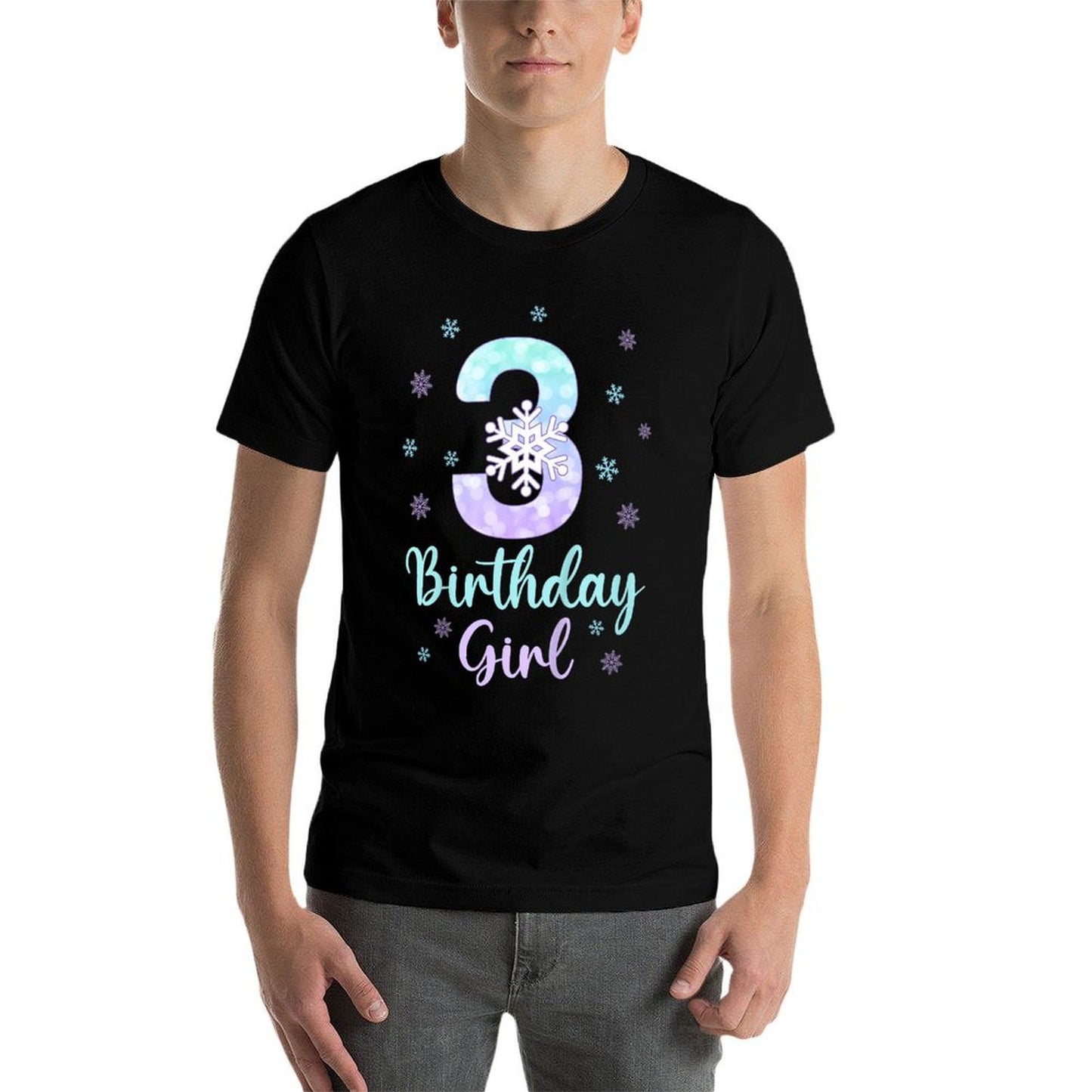 Kids 3 Years Old Birthday Girl Snowflake Winter 3 Yrs Old  Relaxed-fit T-Shirt