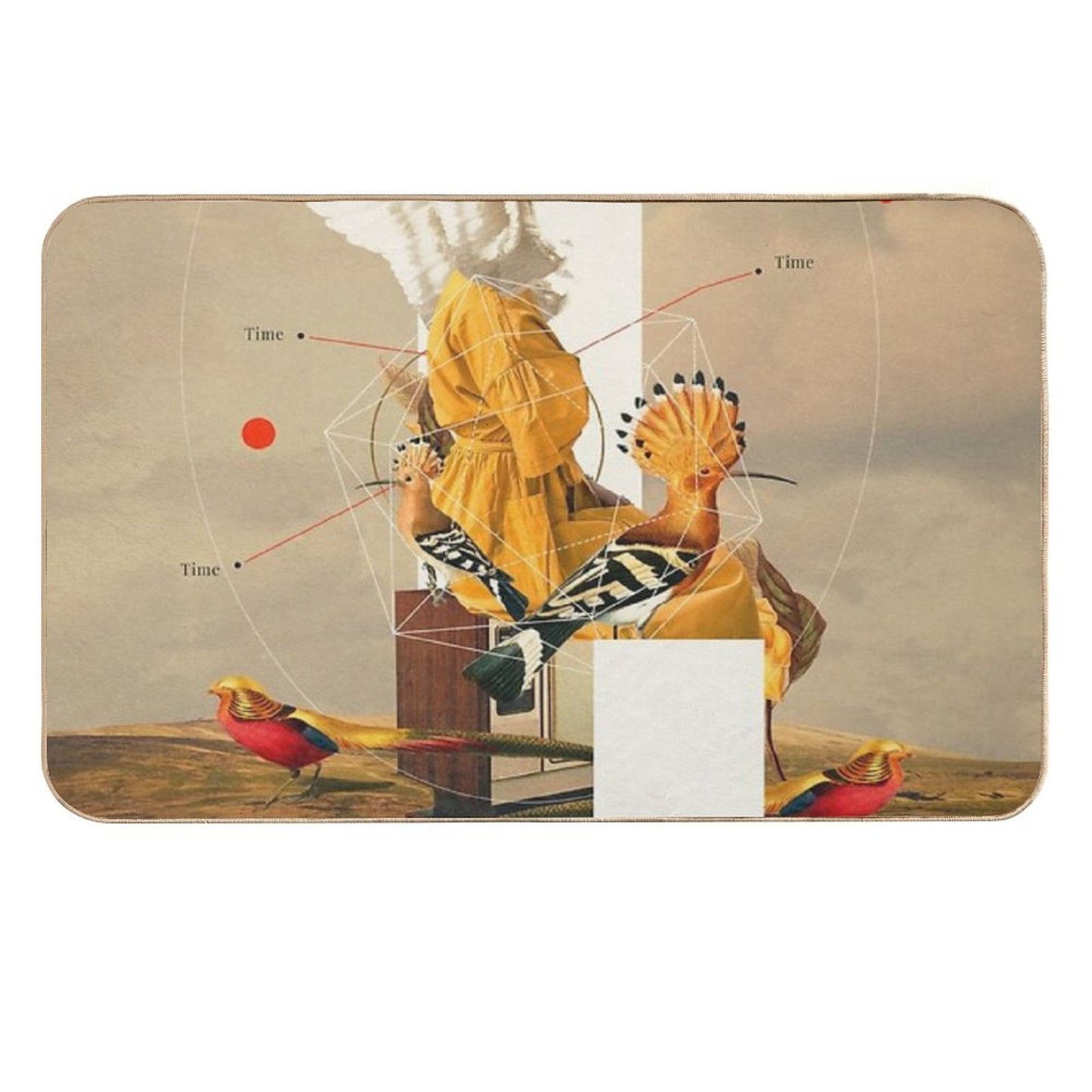 Yellow Echoes of Time  Rapid-Drying Bath Mat