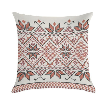 Palestinian Jordanian Tatreez Cross Stitch Realistic Traditional Embroidery Pattern Design #4 Soft Gift Ready Throw Pillow