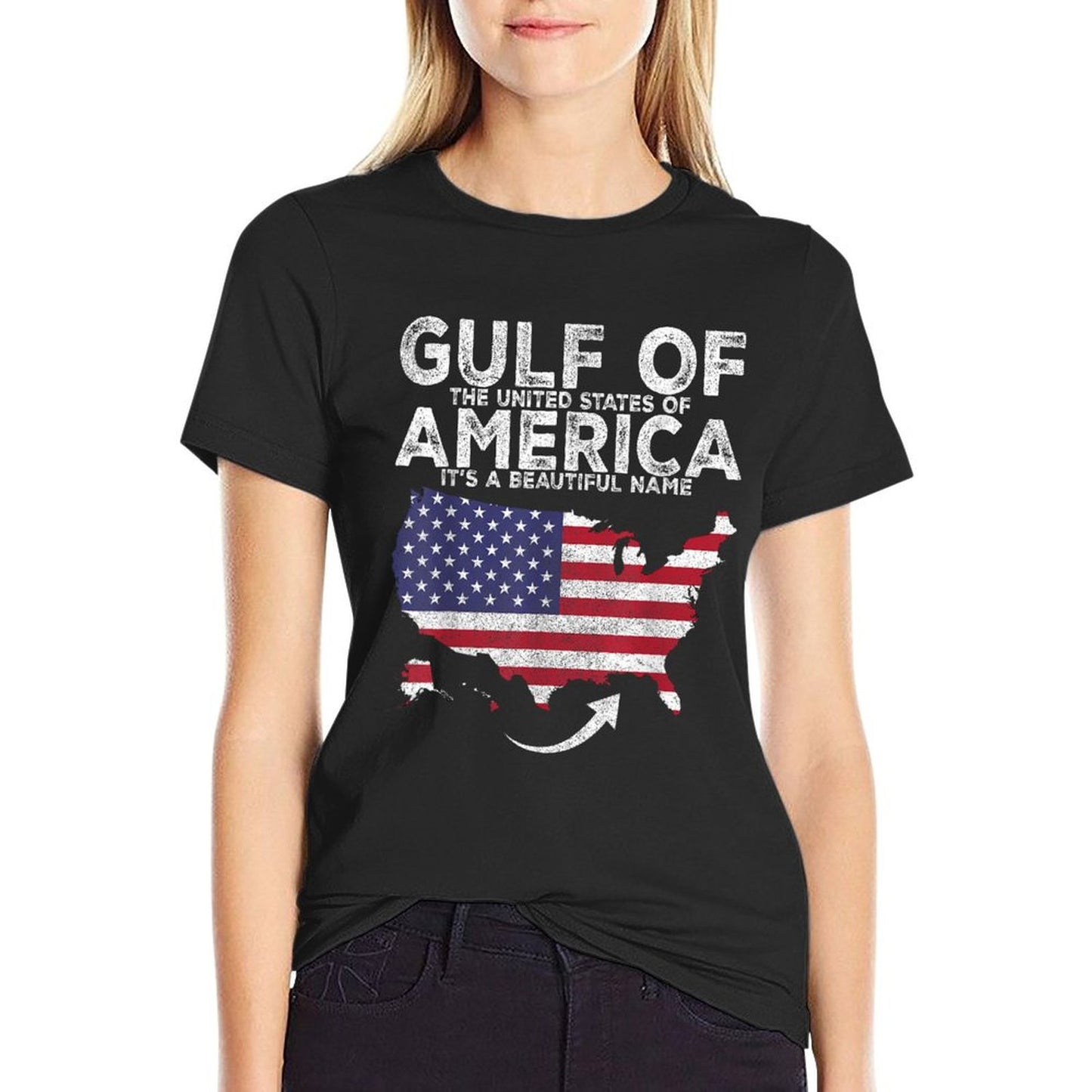 Vintage Gulf of US America It&#39;s A Beautiful Name Relaxed-fit T-Shirt