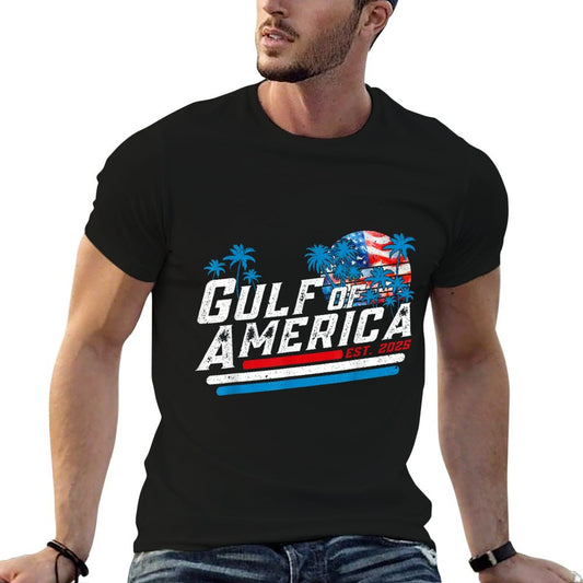 Retro Gulf Of USA America Est 2025 American Gulf Mexico Relaxed-fit T-Shirt