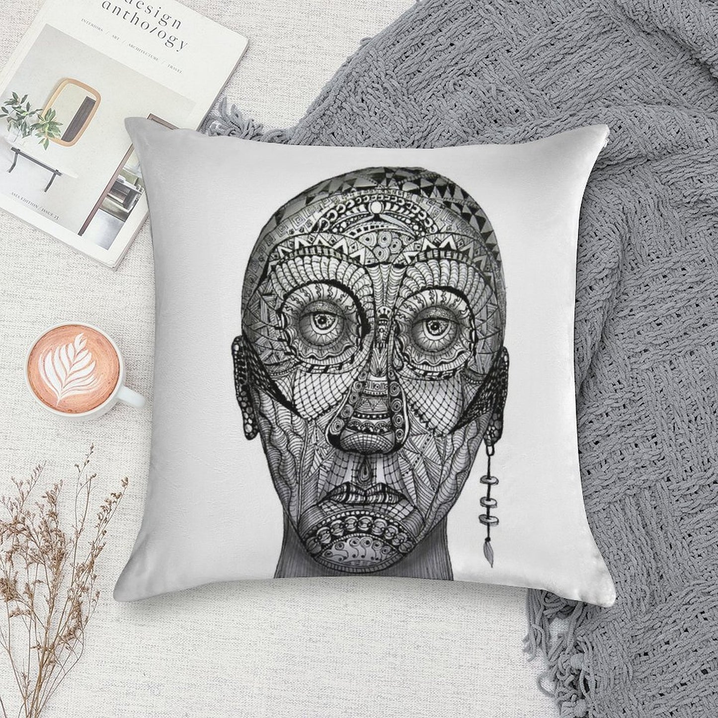 Tattoo Man Soft Multiple Sizes Throw Pillow