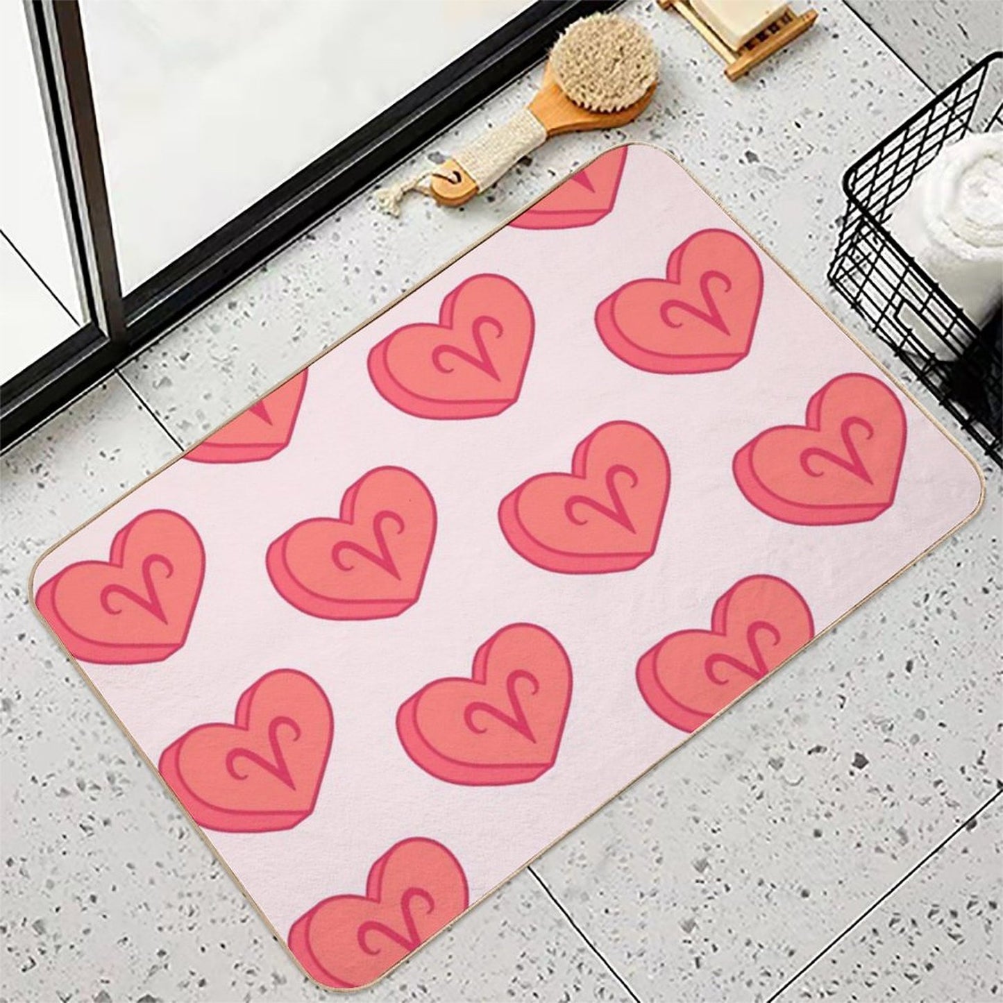 Astrology Aries Heart  Easy Maintenance Bath Mat