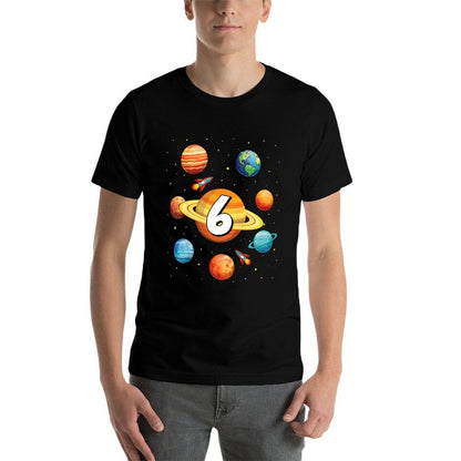 Kids 6 Year Old Boys Kids Space Solar Planets 6th Birthday  Odor-resistant T-Shirt