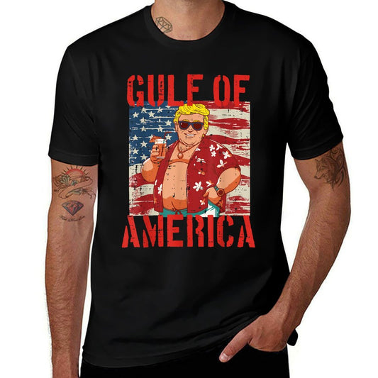 Gulf Of USA America American Flag Men Women Kids Cotton T-Shirt