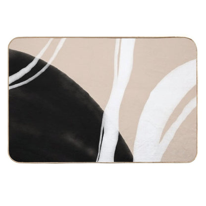 Black And White Scandinavian Abstract  Easy To Clean Bath Mat