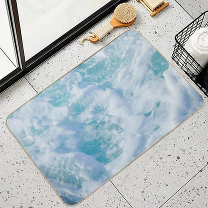 Blue Ocean Waves  Anti-Trip Bath Mat