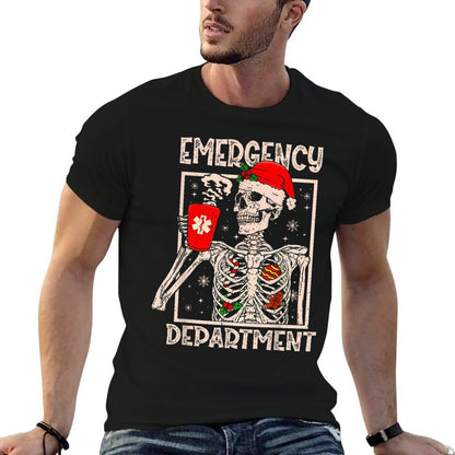 Emergency Department Skeleton Coffee ER Nurse Christmas  Moisture-wicking T-Shirt