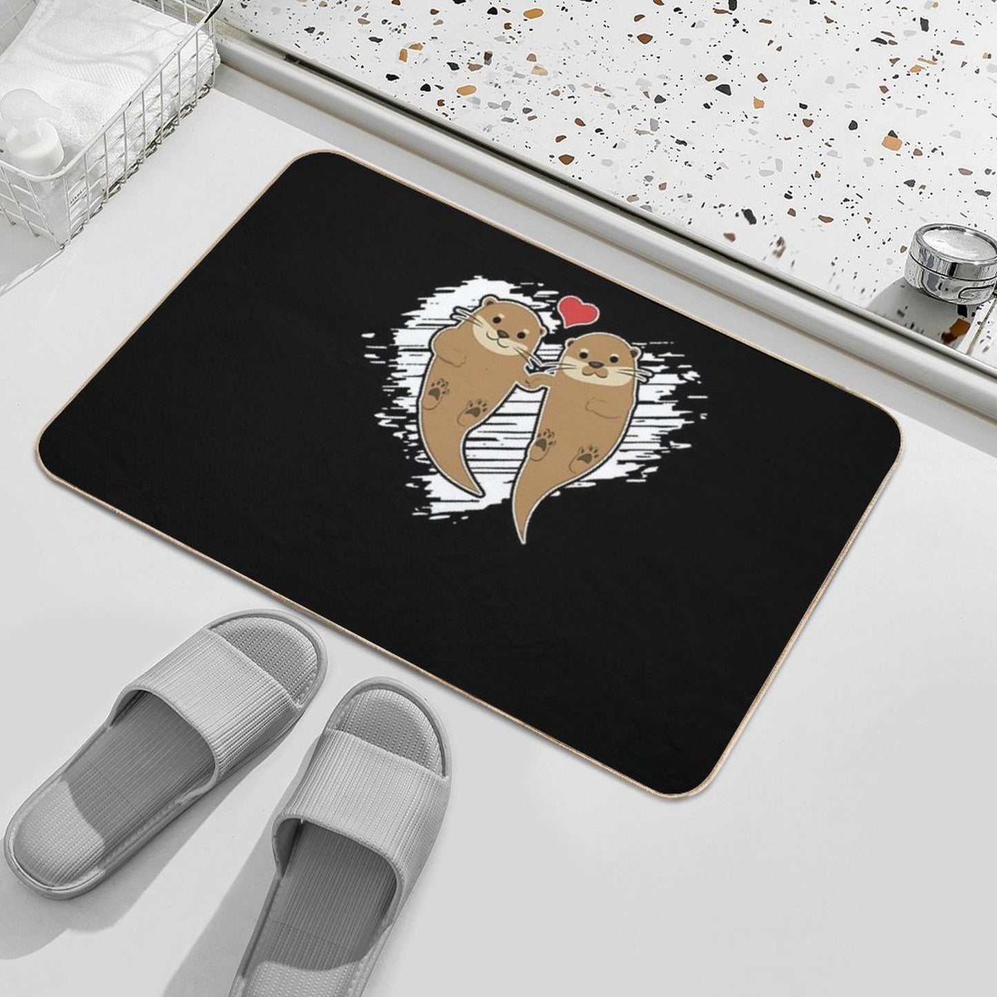 Otter - Otters In Love  Eco-Friendly Bath Mat