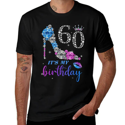 Women It&#39;s My 60th Purple Shoe Crown Happy 60th Birthday  Heathered Texture T-Shirt