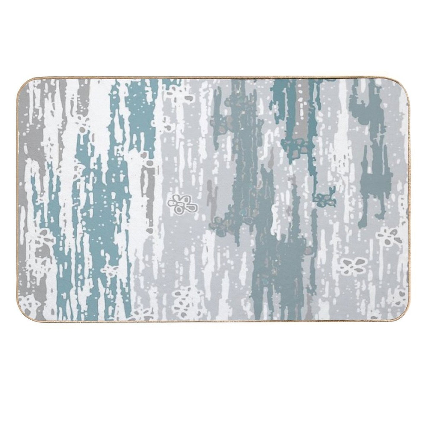 Blue Grey Abstract. Line. Minimal. Stripes. Grey. Blue. White.  Non-Slip Bath Mat