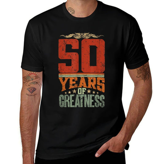 50 Years Of Greatness - 50 Years Old 50th Birthday  Heathered Texture T-Shirt
