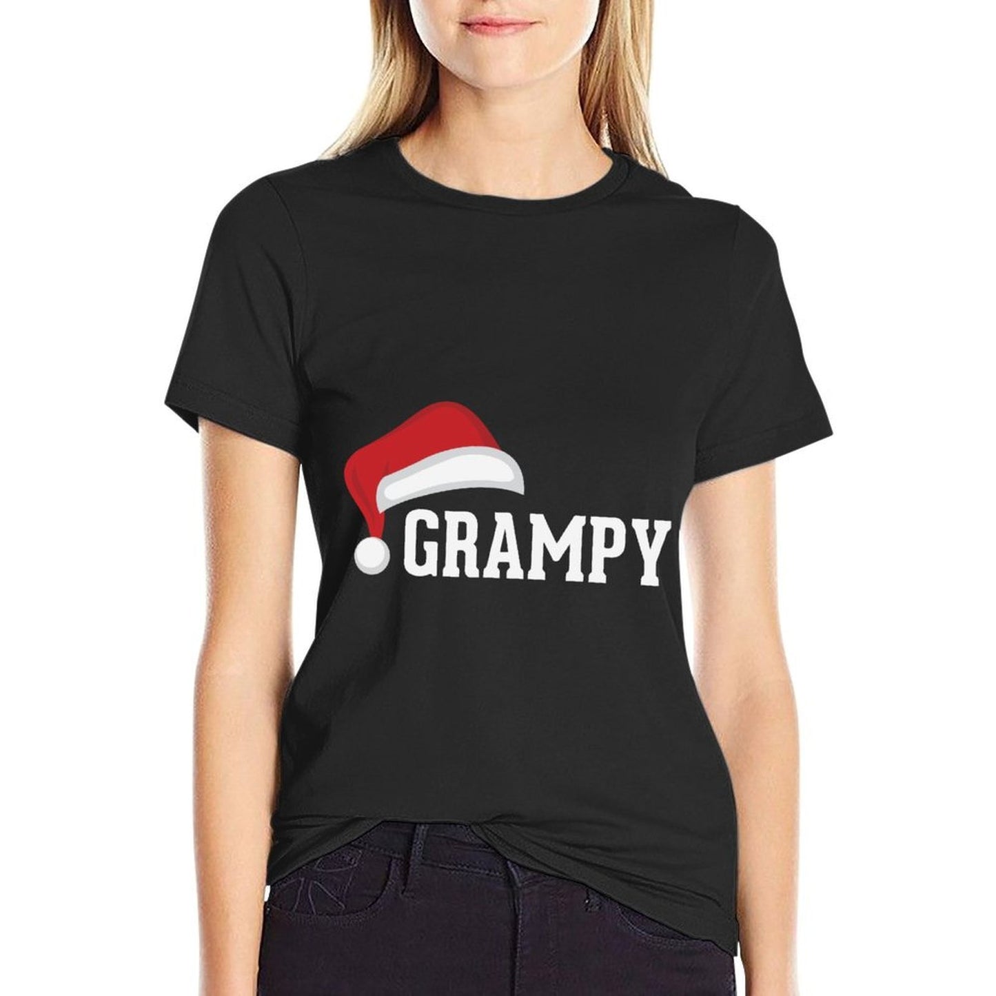 Grampy - Santa Hat Grandparent Christmas Holiday Grandpa  Rolled Sleeves T-Shirt