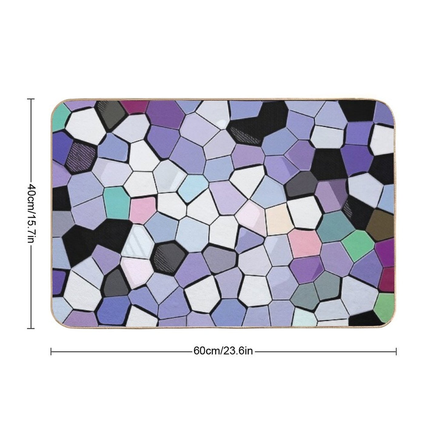 Mosaic Design - Camouflage Texture  Non-Slip Bath Mat