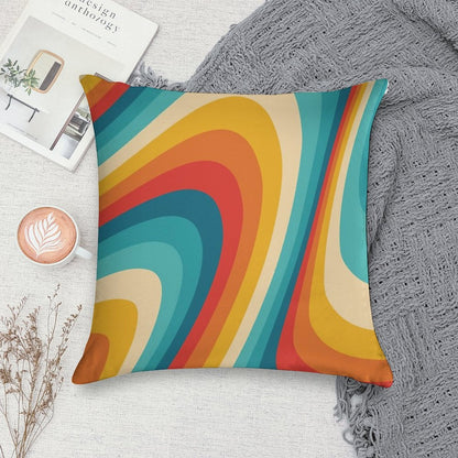 70s Retro Aesthetic Soft Easy Maintenance Throw Pillow