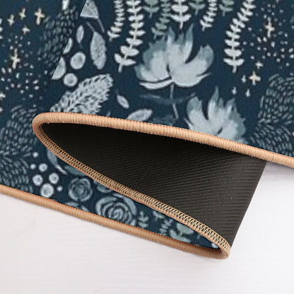 Unicorns Fields - Moody Blue  Fade-Resistant Bath Mat