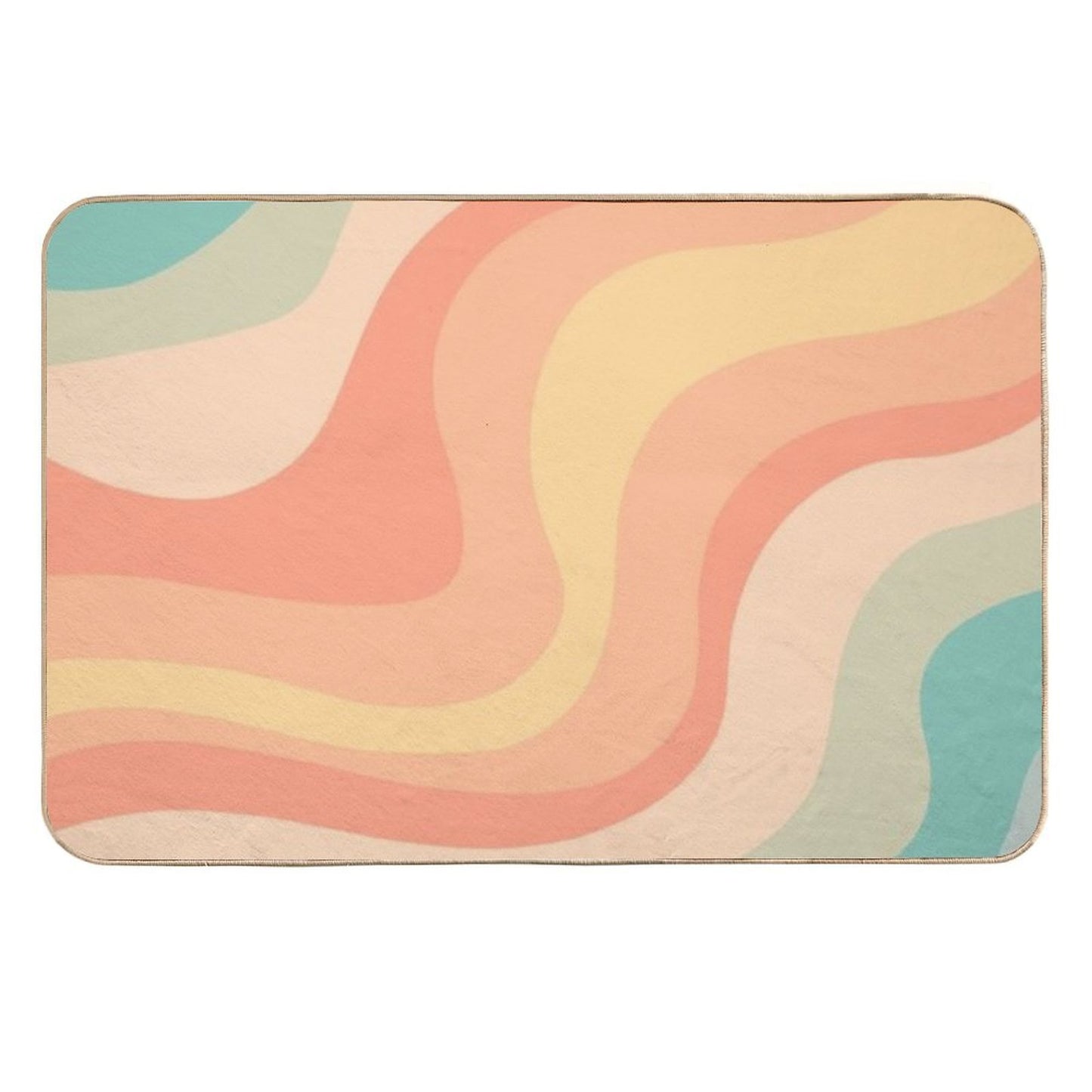 Vintage Groovy Rainbow  Anti-Trip Bath Mat