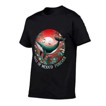 Gulf Of Mexico Forever Whale Floral Ocean 2025 Women  Oversized Silhouette T-Shirt