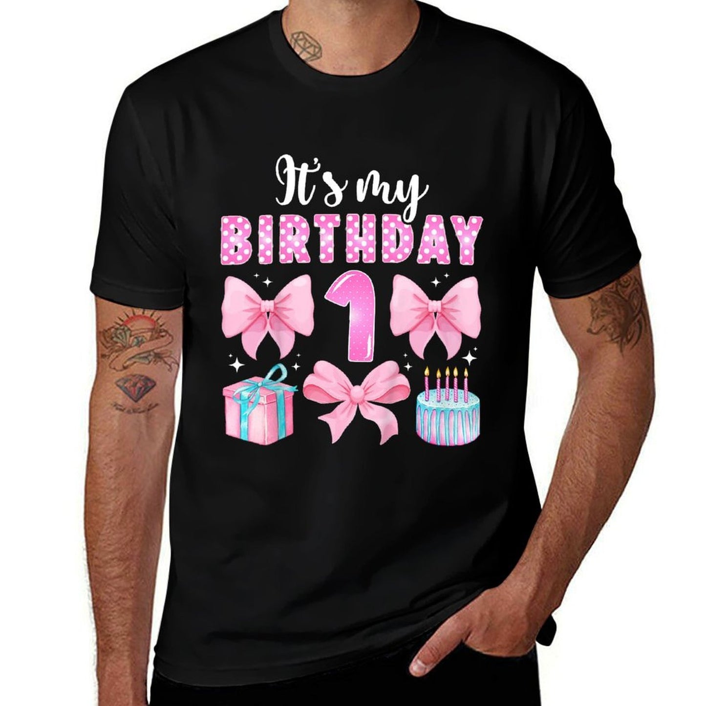 Kids 1st Coquette Themed Birthday One Year Old Girl Coquette Bow Comfortable T-Shirt