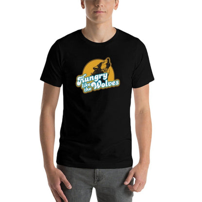 Hungry Like The Wolves Graphic Art T-shirt  Rolled Sleeves T-Shirt