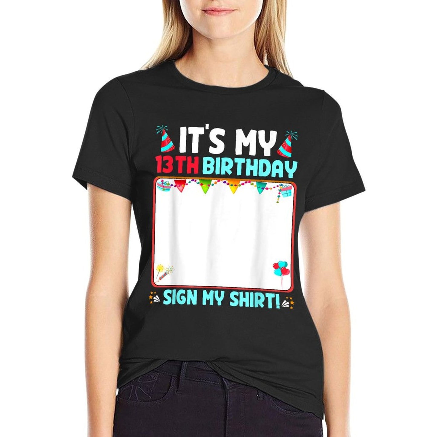 It's My 13th Birthday Sign My Funny 13 Years Old  Soft T-Shirt