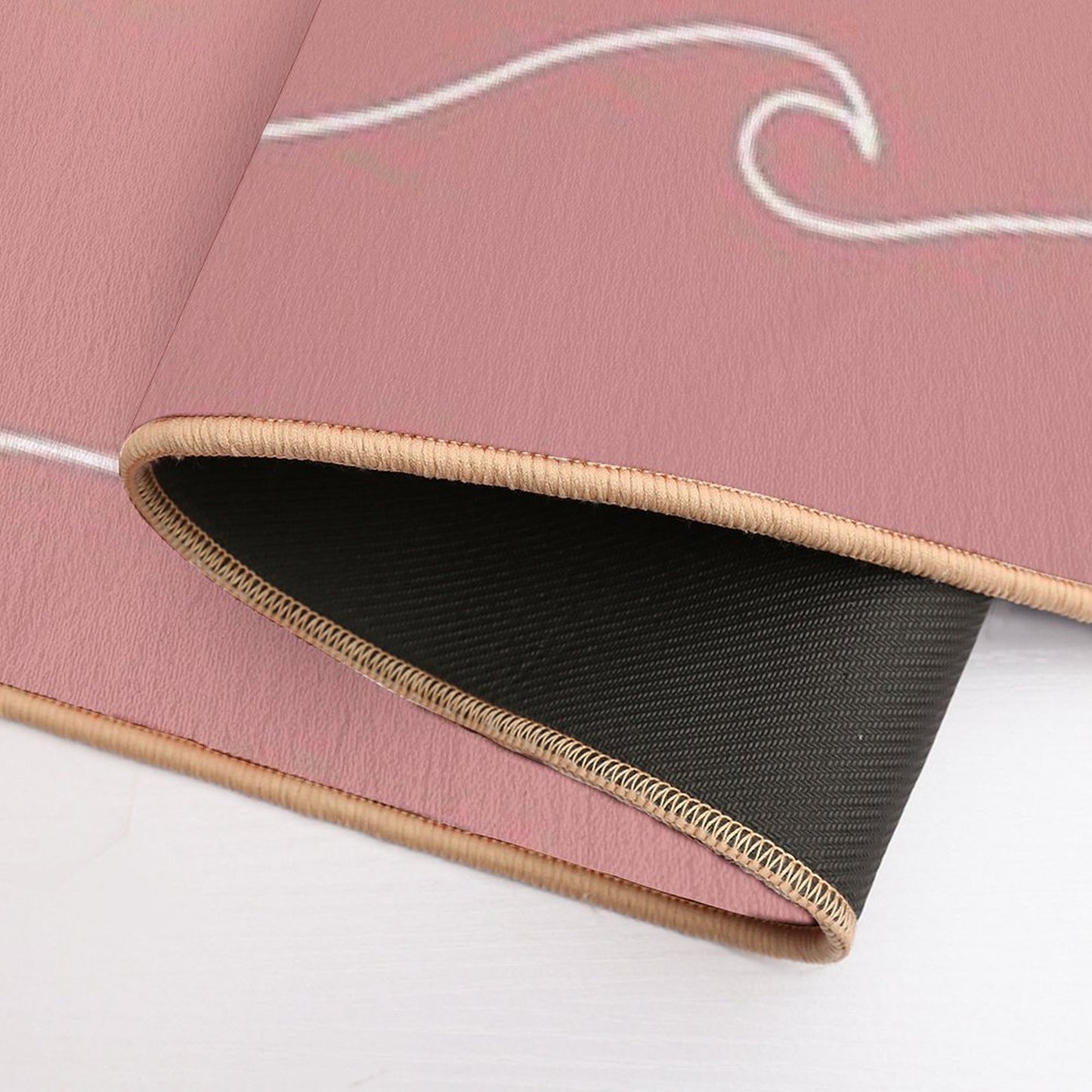 Waves & Lines - Pattern - Dusty Pink  Long-Lasting Bath Mat