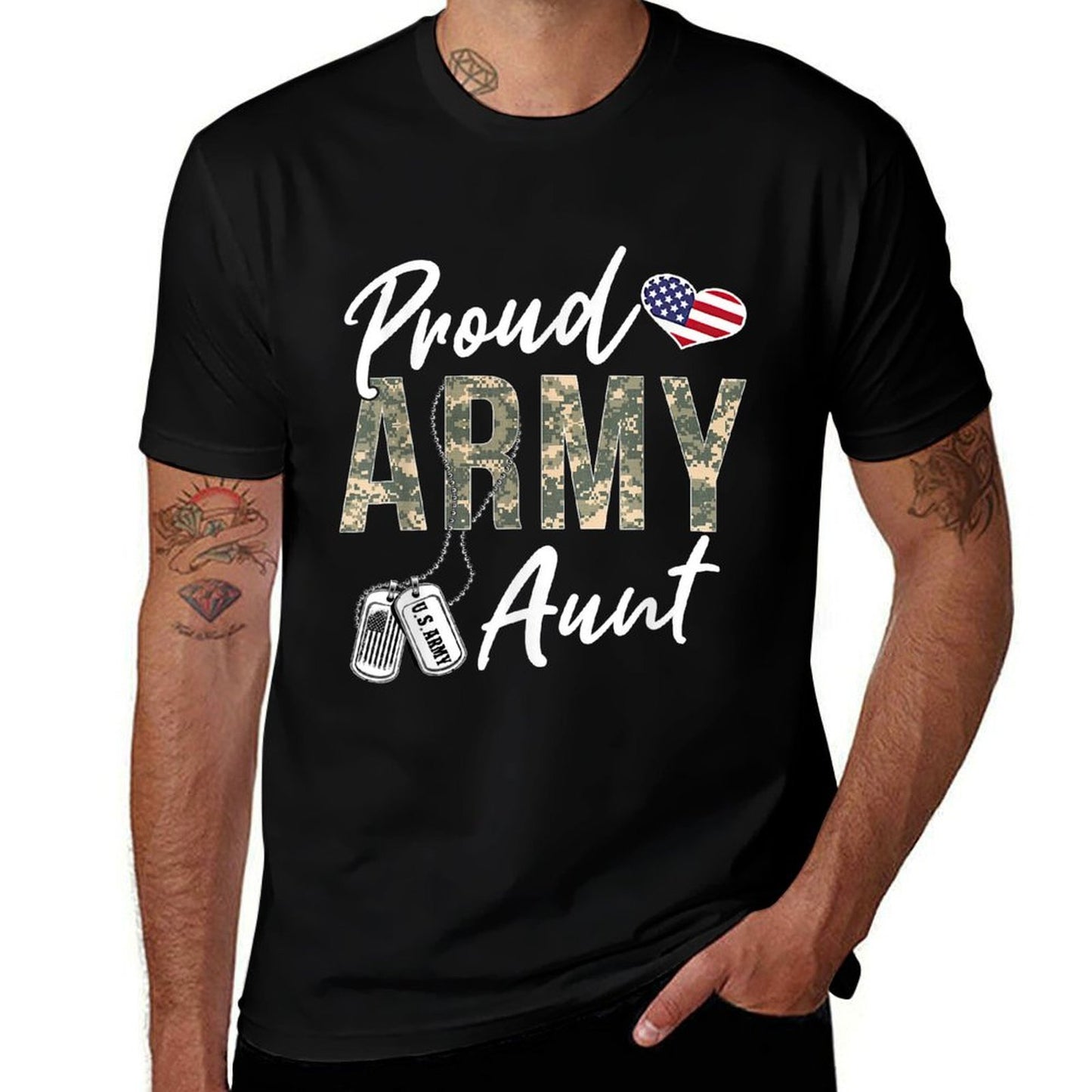 Proud Army Aunt Army Graduation Aunt US Army Aunt Gifts  Rolled Sleeves T-Shirt