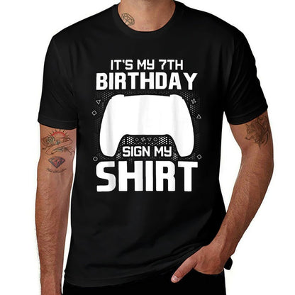It's My 7th Birthday Sign My 7 Years Old Boy Gamer  Classic T-Shirt