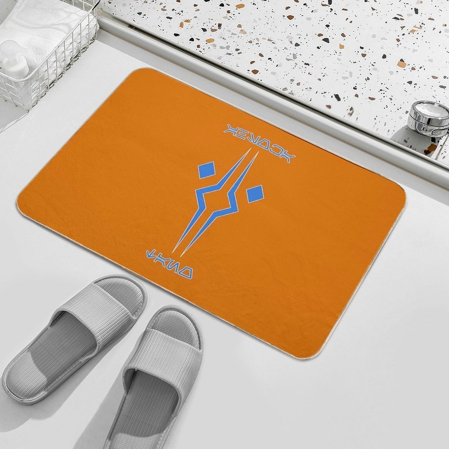 Ahsoka Tano Aurabesh Blue Durable Bath Mat