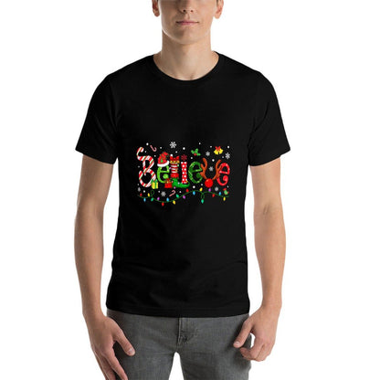 Believe Merry Christmas Santa Team Squad Matching Family  Tagless Design T-Shirt