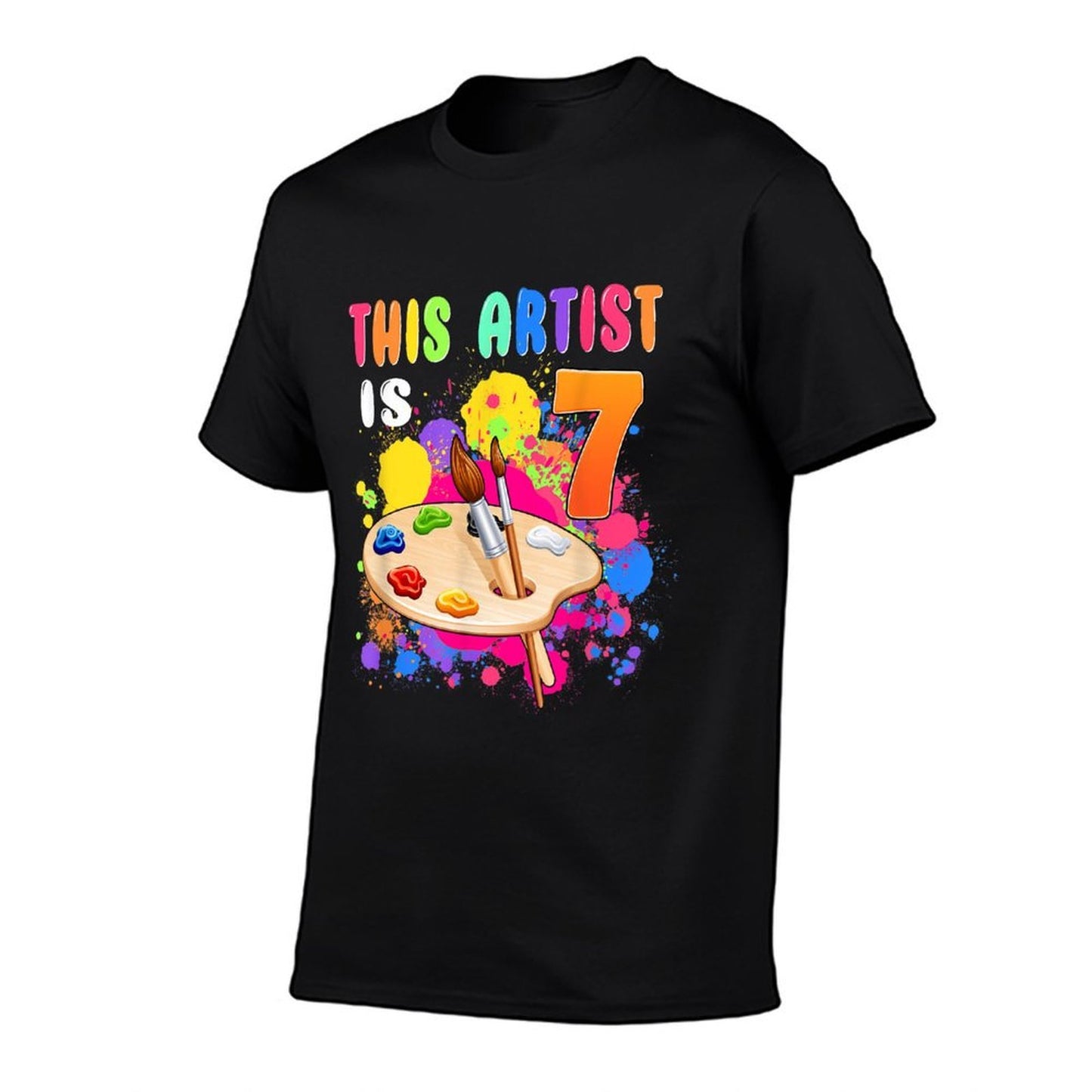 This Artist Is 7 Birthday Party 7th Little Art Painting  Lightweight T-Shirt