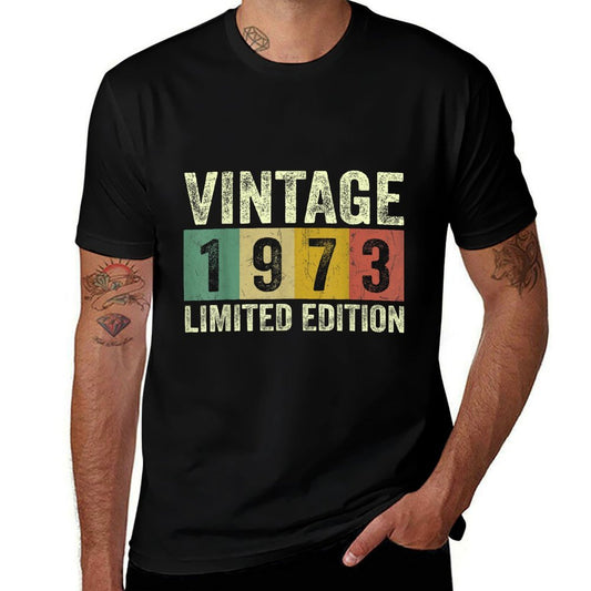 Vintage 1973 Limited Edition Made In 1973 50th Birthday Gift  Fade-proof Color T-Shirt