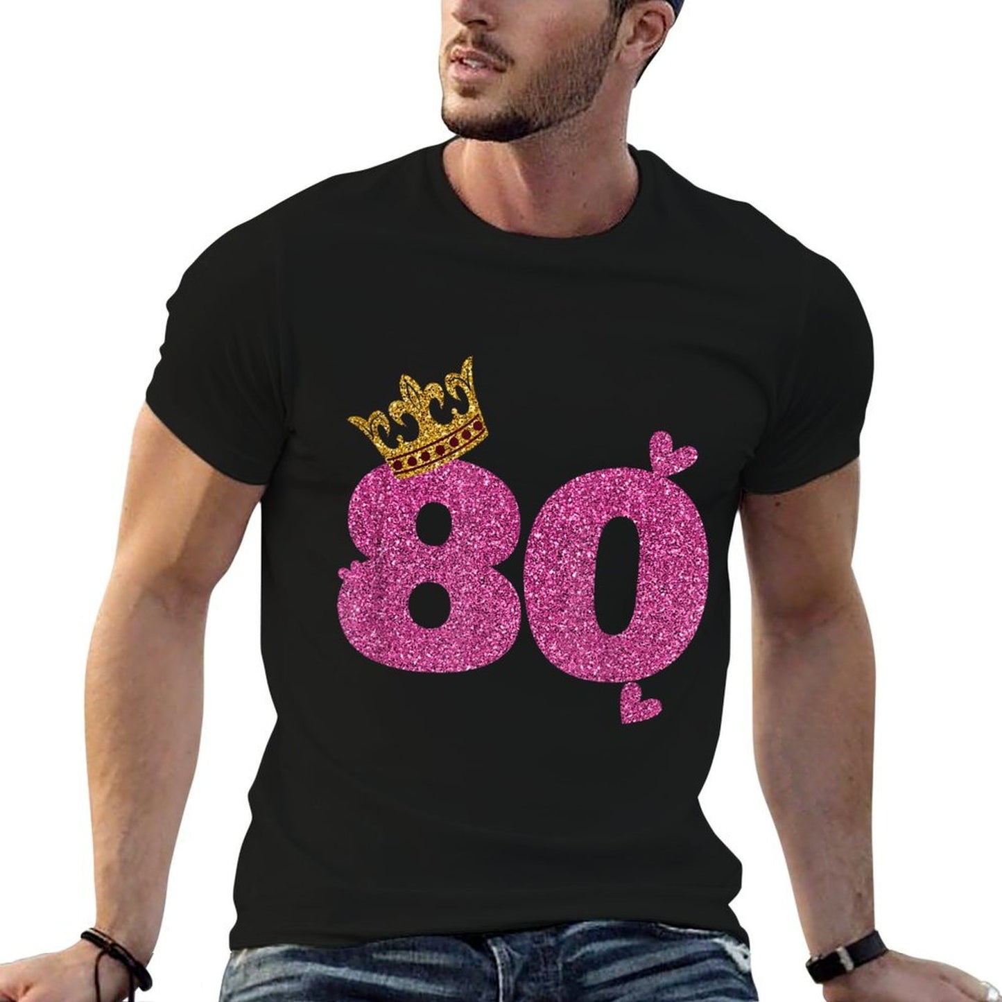 80th Birthday Crown 80 Years Old Bday  Relaxed-fit T-Shirt