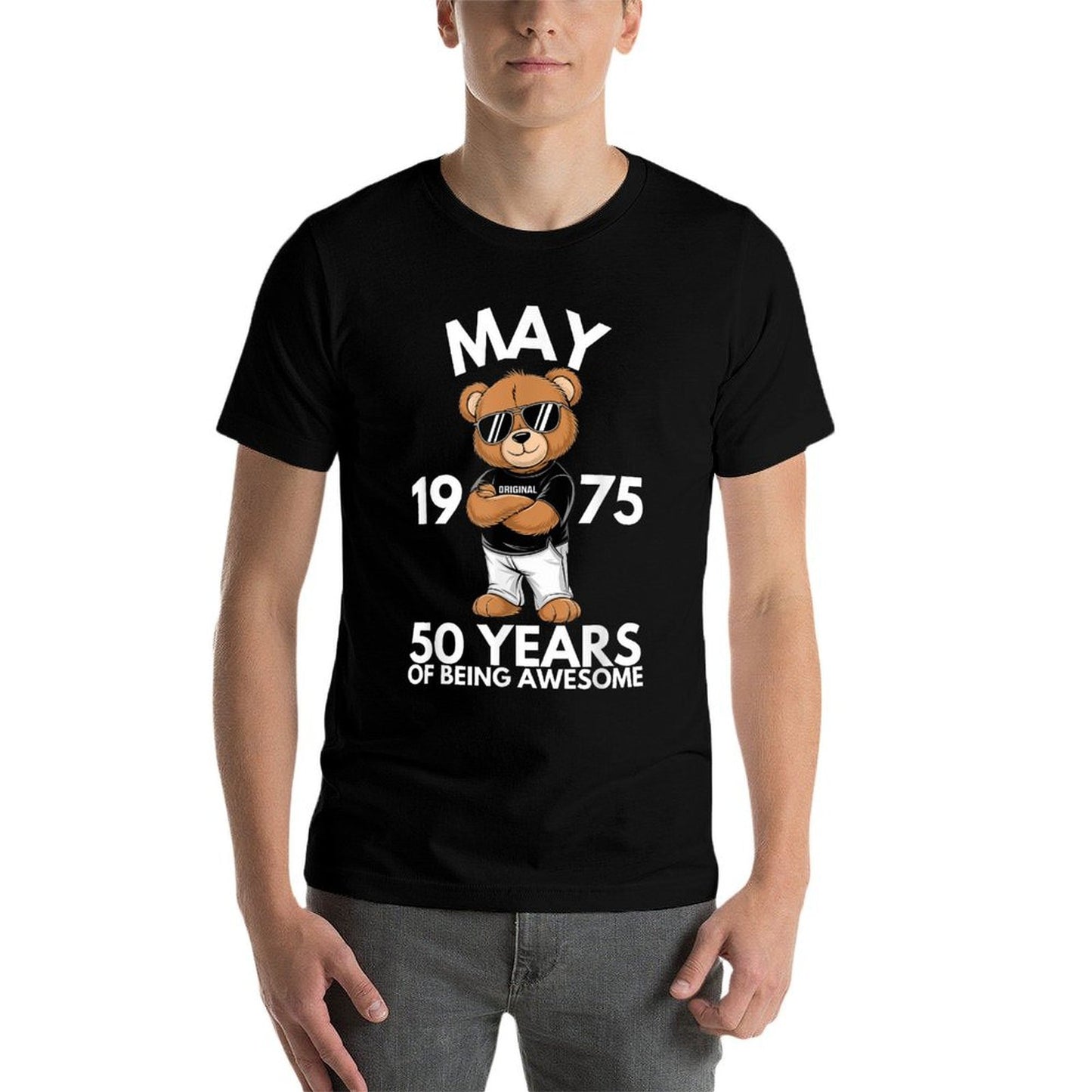 May 50th Birthday Men Women 1975 Awesome  Odor-resistant T-Shirt