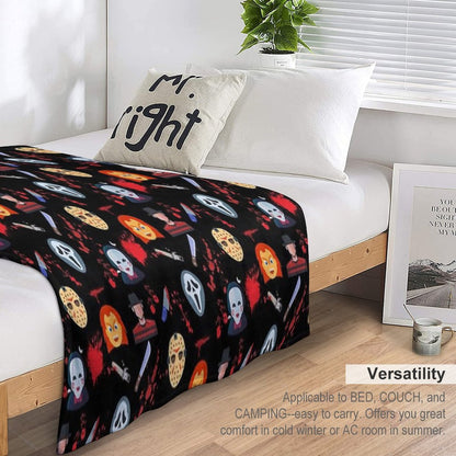 Legends Of Horror - Slasher Edition Wrinkle-free Throw Blanket