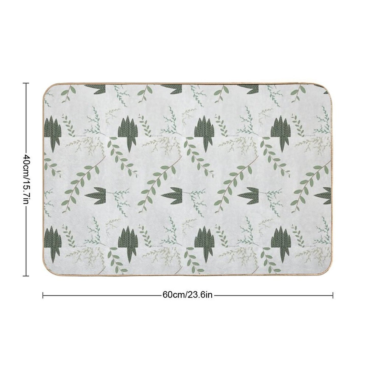 Botanical, Plants  Rapid-Drying Bath Mat